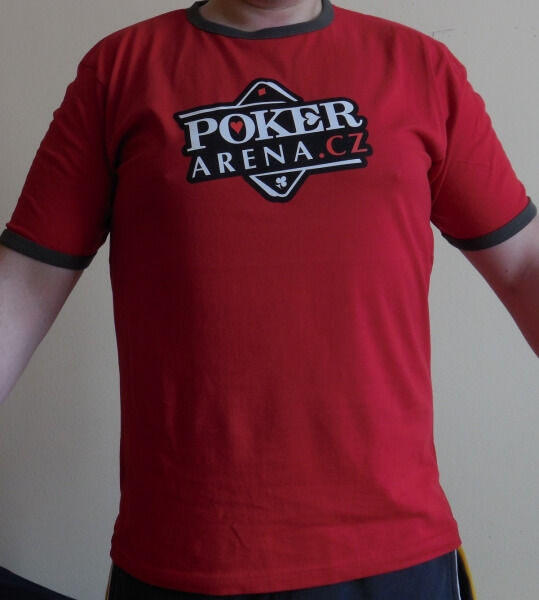 Červené pánske tričko s logom Poker-Arena.cz, veľkosť XL