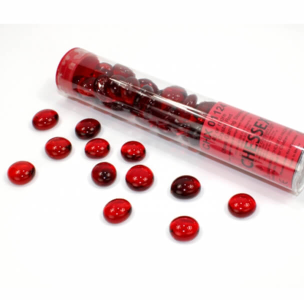 Chessex sklenené žetóny countery červené Crystal Red (1124) - 40 ks
