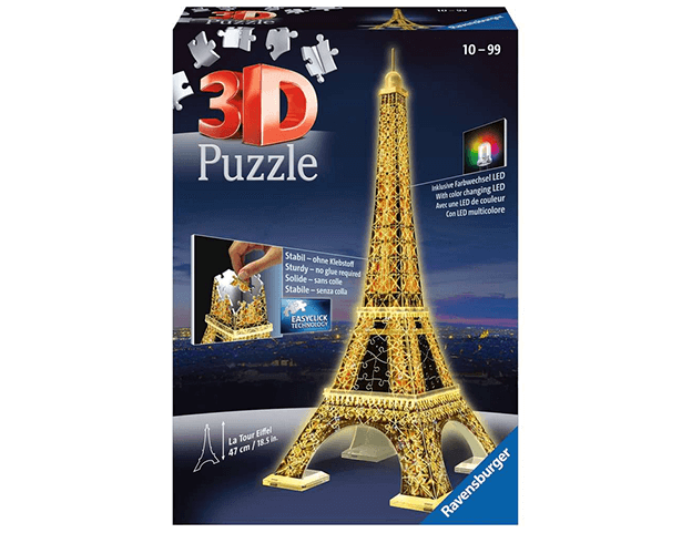 3D Puzzle Ravensburger Eiffelova veža - nočná edícia 216 dielikov