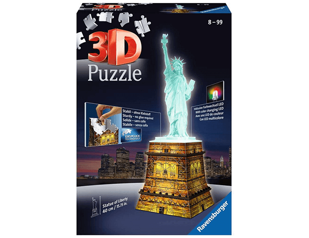3D Puzzle Ravensburger Socha slobody Nočná edícia 108 dielikov