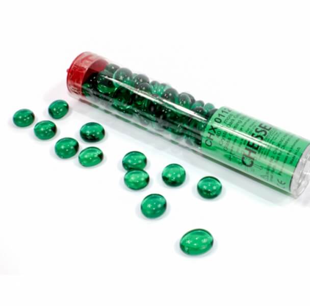 Chessex sklenené žetóny Crystal Dark Green - 40 ks