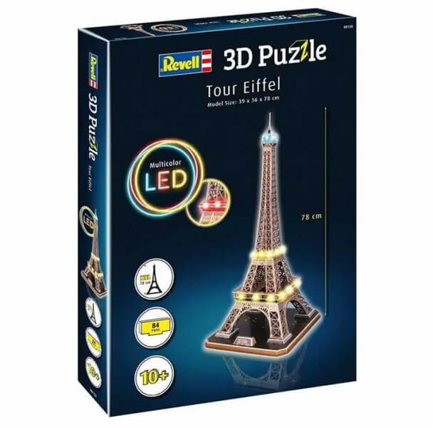 3D Puzzle Revell Eiffel Tower osvetlená LED edícia XXL - 84 dielikov