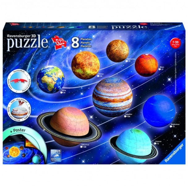 3D Puzzle Planetárna sústava - 522 dielikov