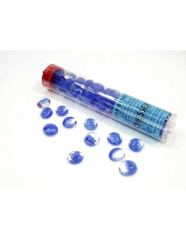 Chessex Gaming Glass Stones in Tube Catseye Dark Blue ( žetóny) - 40 ks