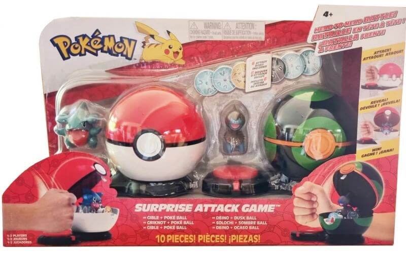 Pokémon figúrková bitka - Surprise Attack Game - Gible vs. Deino