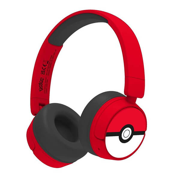 Pokémon slúchadlá bezdrôtové pre deti - Poké Ball - červená