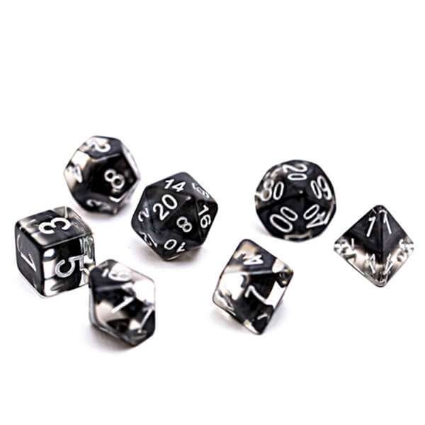 Sada kociek Gate Keeper Games Neutron Dice - Smoke 7-Dice Set