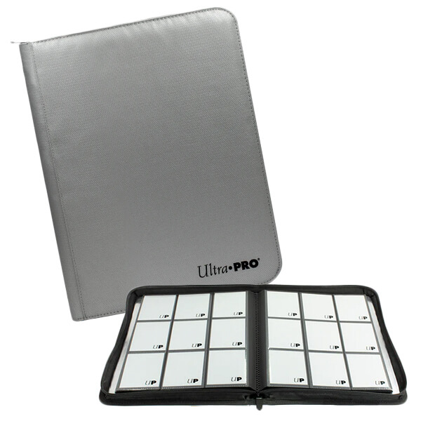 Album na karty 9-Pocket Zippered PRO-Binder - Silver (nehorľavý materiál)