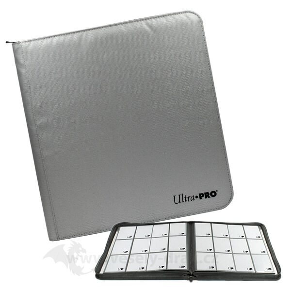 Album na karty 12-Pocket Zippered PRO-Binder - Silver (nehorľavý materiál)