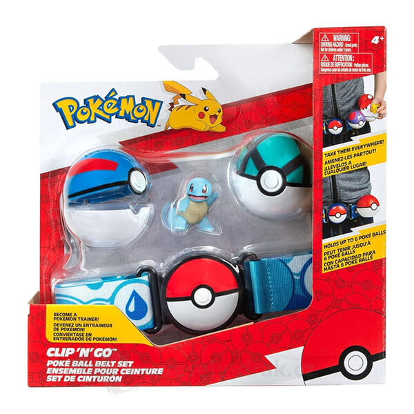Pokémon Clip and Go set - Squirtle s opaskom - Great Ball + Net Ball