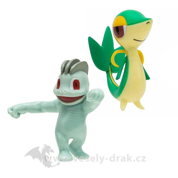 Pokémon akčné figúrky Machop a Snivy - 5 cm