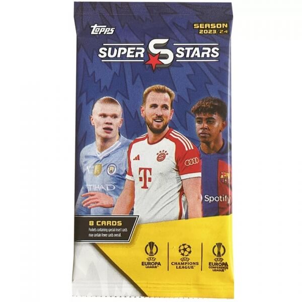 Fotbalové karty Topps 2023-2024 UEFA Superstars Booster balík