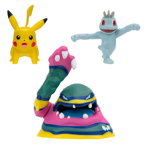 Pokémon akčné figúrky Pikachu, Alolan Muk a Machop - 5 cm