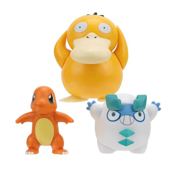 Pokémon akčné figúrky Charmander, Galarian Darumaka a Psyduck - 5 cm