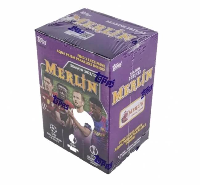2021-2022 Topps UEFA Champions League Merlin Chrome Blaster Box - futbalové karty