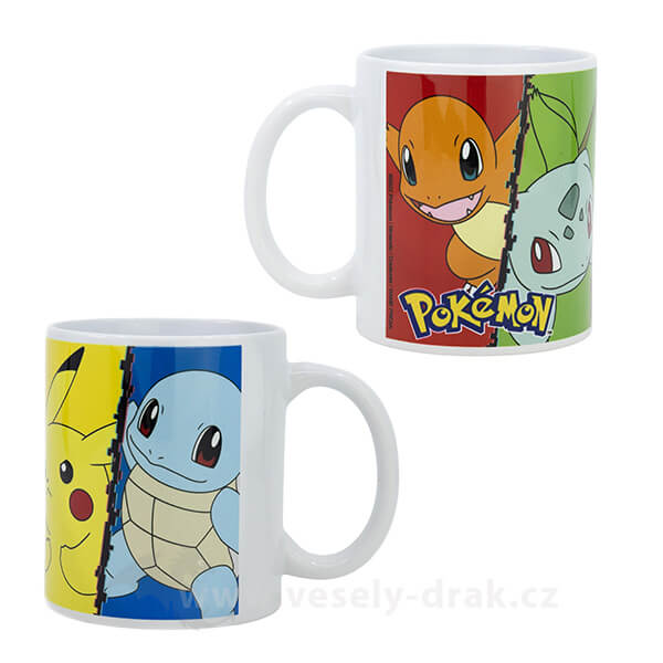 Keramický hrnček - Pikachu, Squirtle, Bulbasaur a Charmander