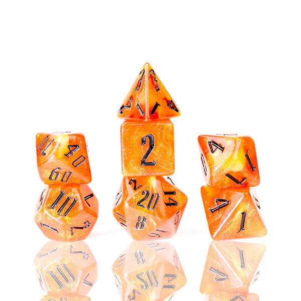 Súprava kociek Sirius Dice Polyhedral - Fire Nebula - 7 ks
