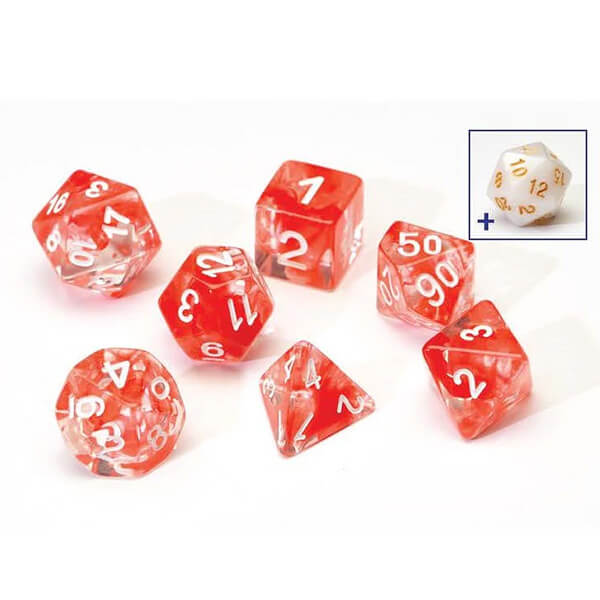 Súprava kociek Sirius Dice Polyhedral - Red Cloud - 7 ks + 1 bonusová
