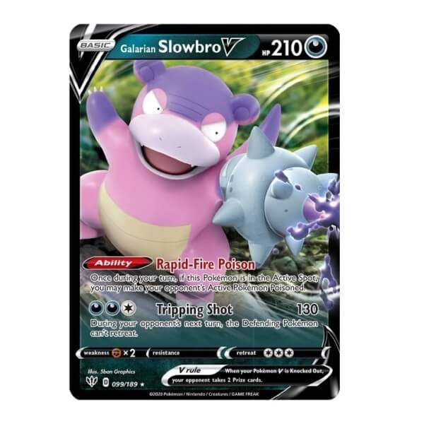 Karta Pokémon Galarian Slowbro V z plechovky V Forces