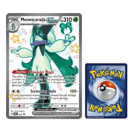 Karta Pokémon JUMBO Meowscarada EX z kolekcie Premium 