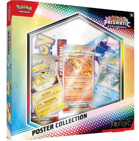 Pokémon Prismatic Evolutions Poster Collection (plagát, 3x booster, 3x promo karta)