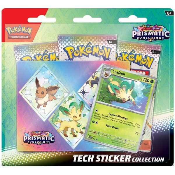 Pokémon Prismatic Evolutions Tech Sticker Collection - Leafeon