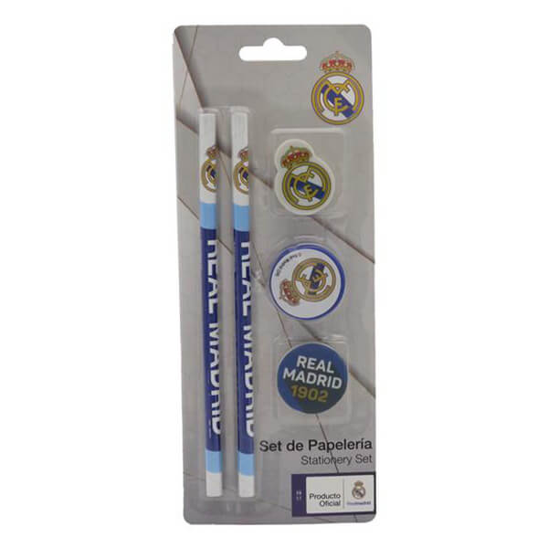Real Madrid - školský set (ceruzky, gumy + orezávátko)
