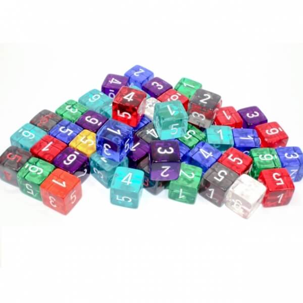 Kocka Translucent D6 Loose Polyhedral Dicee - 1 ks