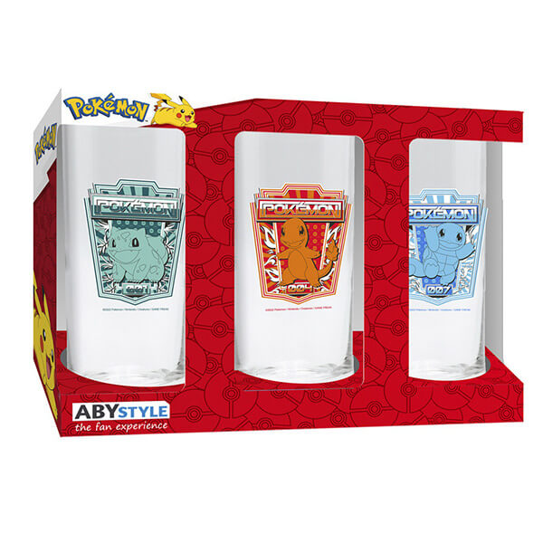 Pokémon poháre Bulbasaur, Charmander a Squirtle - 3 ks