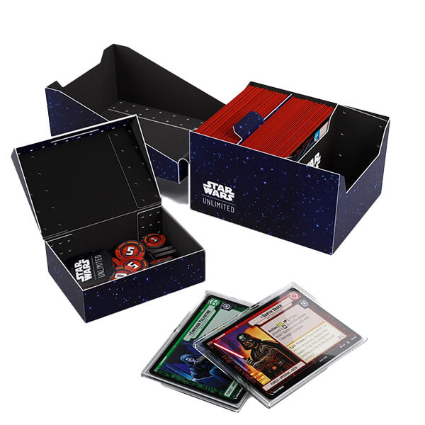 Multifunkčná krabička Star Wars: Unlimited Twin Suns Soft Crate - Card Back Blue