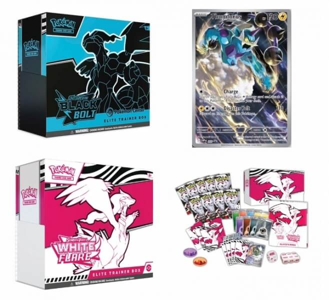 Elite Trainer Box Black Bolt white Flare Pokémon karty