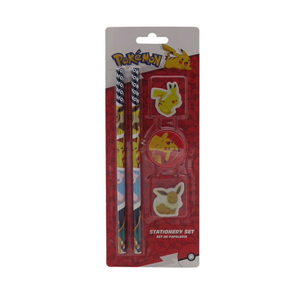 Školské potreby Pokémon (2x ceruzka, 2x guma a orezávátko)
