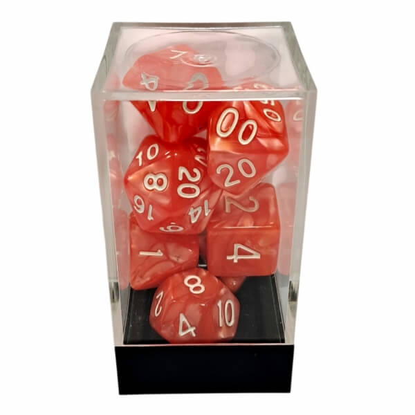 Sada koctek Marble Orange/White Polyhedral Dice Set - 7 kusů KAD15296