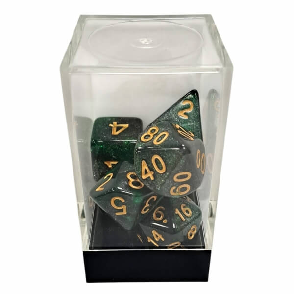 Sada kostek Starry Green-Black/Gold Polyhedral - 7 kusov KAD15449