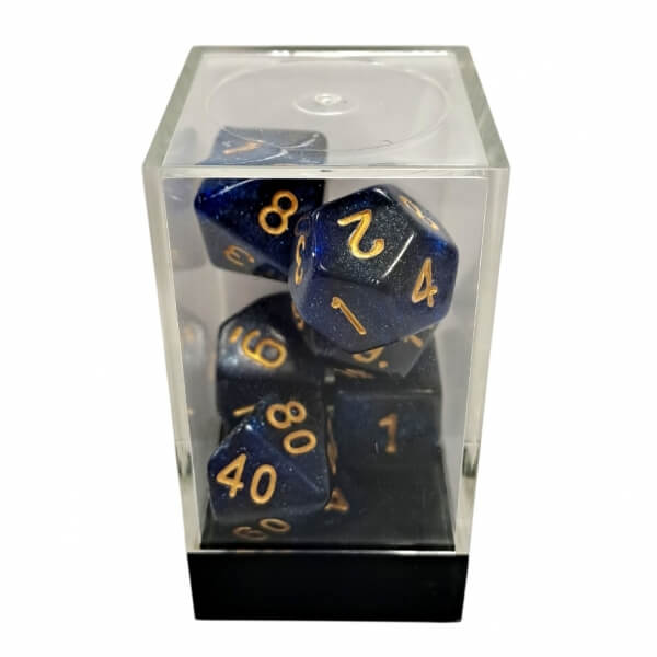 Sada kostek Starry Blue-Black/Gold Polyhedral - 7 kusov KAD15463