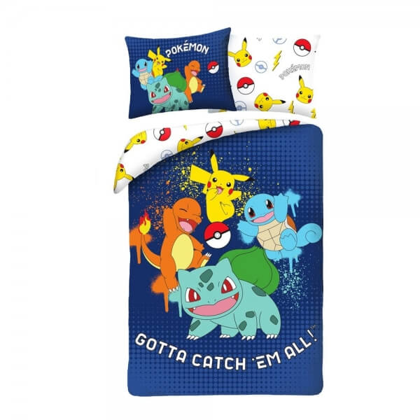 Obliečky Pokémoni - Bulbasaur, Squirtle, Charmander, Pikachu ver. 10