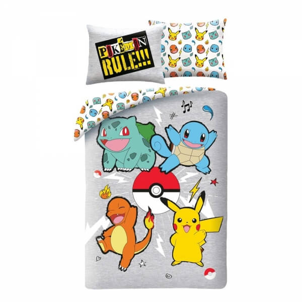 Obliečky Pokémoni - Bulbasaur, Squirtle, Charmander, Pikachu ver. 5