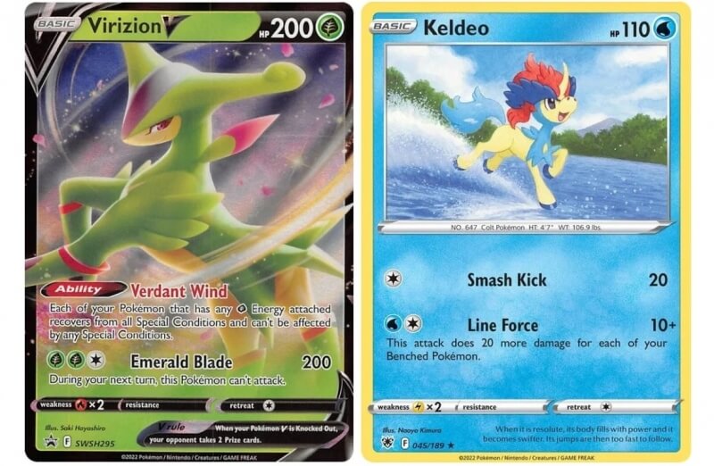 Karta Pokémon Virizion V + Keldeo