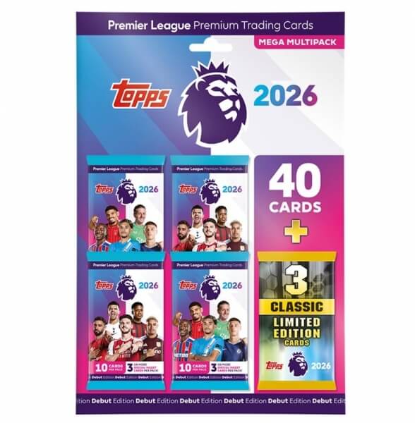 2025-2026 Topps Premier League Mega Multipack - Futbalové karty