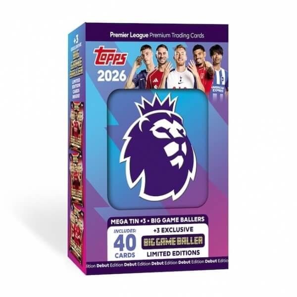 2025-2026 Topps Premier League Mega Tin #3 Big Game Ballers modrá - Futbalové karty