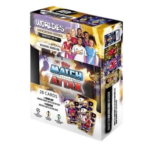 2025-2026 Topps Match Attax Booster Tin 3 Homegrown Heroes - zlatá