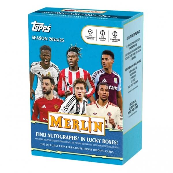 Futbalové karty Topps 2024/2025 Merlin UEFA Blaster Box