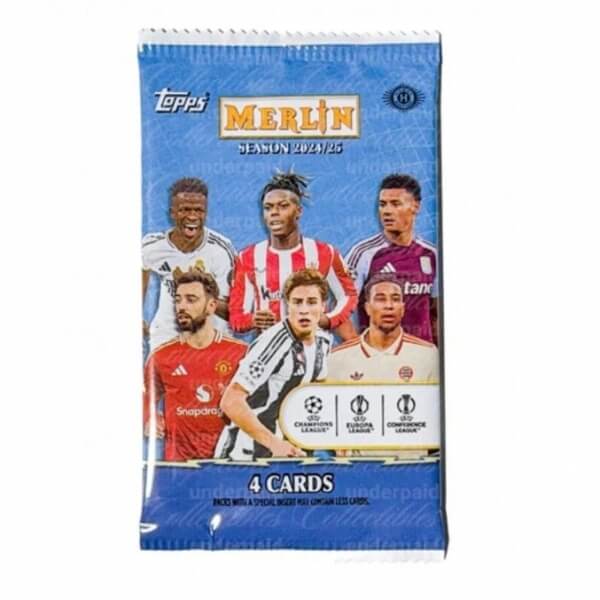 Futbalové karty Topps 2024/2025 Merlin UEFA Hobby Balíček