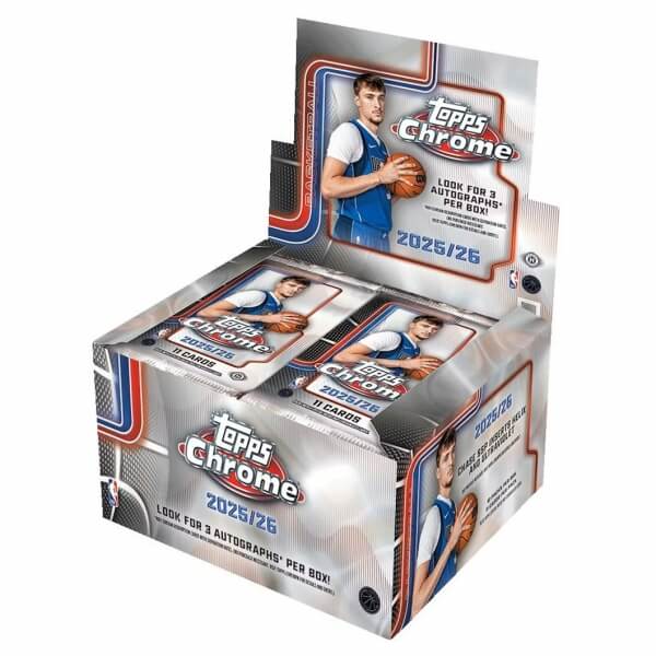 2025-2026 NBA karty Topps Chrome Basketball Hobby Jumbo Box