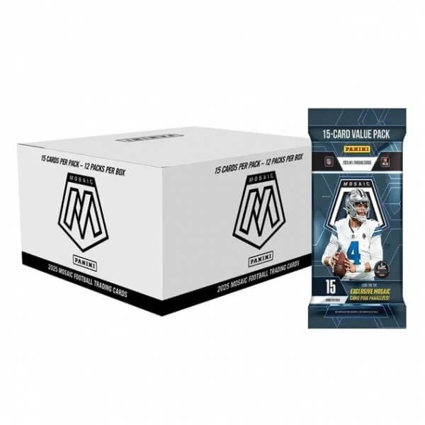 2025 Panini Mosaic NFL Football Fat Pack box - karty amerického futbalu