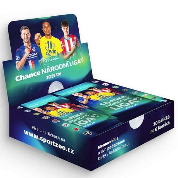 Futbalové karty Chance Národní Liga 2025-2026 Hobby box