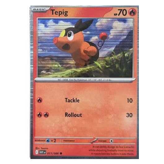 Pokémon promo karta Tepig z kolekcie plagátov Black and White