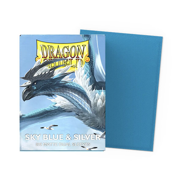 Obaly na karty Dragon Shield Matte Dual Sleeves - Sky Blue and Silver - 100 ks