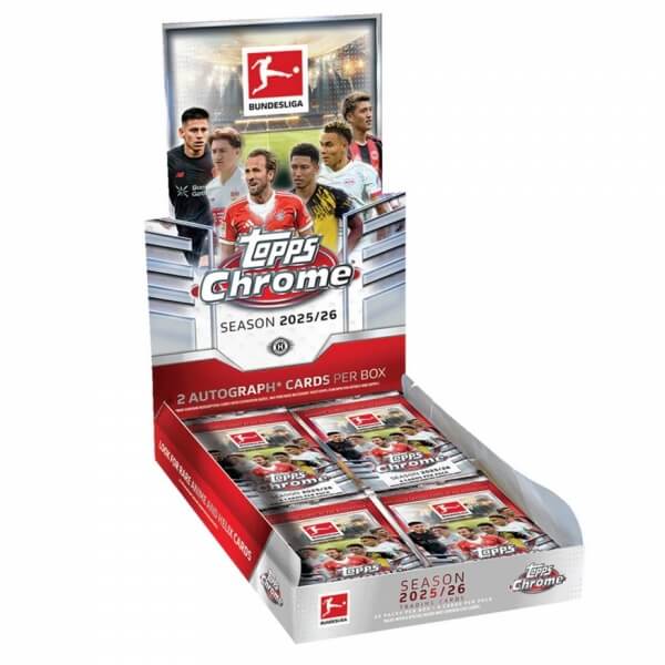 2025-2026 Topps Chrome Bundesliga Hobby Box - futbalové karty