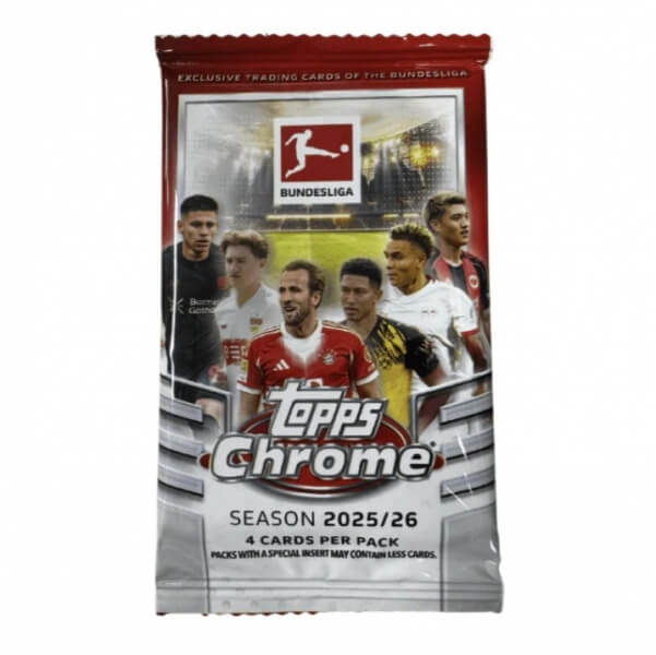 2025-2026 Topps Chrome Bundesliga Hobby balíček - Futbalové karty